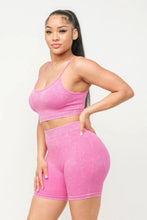 Load image into Gallery viewer, Washed Seamless Basic Tank Top And Shorts Set