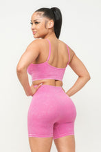 Load image into Gallery viewer, Washed Seamless Basic Tank Top And Shorts Set