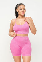 Load image into Gallery viewer, Washed Seamless Basic Tank Top And Shorts Set