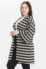 Load image into Gallery viewer, Striped, Cardigan With Kimono Style Sleeves