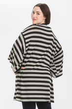 Load image into Gallery viewer, Striped, Cardigan With Kimono Style Sleeves