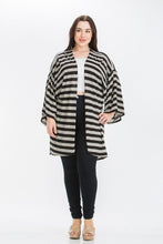 Load image into Gallery viewer, Striped, Cardigan With Kimono Style Sleeves