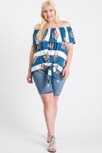 Load image into Gallery viewer, Off Shoulder Ruffled Front Tie Top