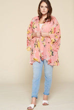 Load image into Gallery viewer, Plus Size Floral Printed Oversize Flowy And Airy Kimono With Dramatic Bell Sleeves