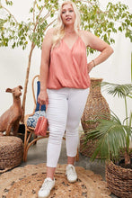 Load image into Gallery viewer, Front Surplice Pleats Back Shirring Solid Cami Top