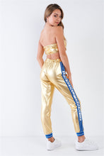 Load image into Gallery viewer, Metallic Gold Toxic Girl Strapless Track Set