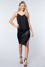 Load image into Gallery viewer, Jewel Strap Satin Midi Skirt