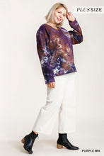 Load image into Gallery viewer, French Terry Tie-dye Raglan Long Sleeve Top With Raw Hem