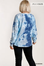 Load image into Gallery viewer, Tie-dye Button Front Long Raglan Sleeve Top With Raw Hem
