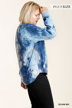 Load image into Gallery viewer, Tie-dye Button Front Long Raglan Sleeve Top With Raw Hem