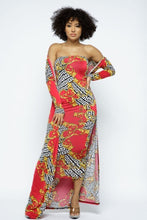 Load image into Gallery viewer, Venechia Print Tube Dress With Cardigan Set