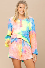 Load image into Gallery viewer, Tie-dye Printed Knit Top And Shorts Set