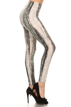 Load image into Gallery viewer, Snake Scales Printed, High Waisted Leggings In Fitted Style With Elastic Waistband