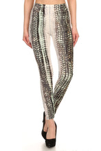 Load image into Gallery viewer, Snake Scales Printed, High Waisted Leggings In Fitted Style With Elastic Waistband