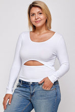Load image into Gallery viewer, Solid Round Neck Top, With Long Sleeves, And Cut-out Detail