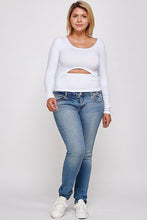 Load image into Gallery viewer, Solid Round Neck Top, With Long Sleeves, And Cut-out Detail