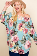Load image into Gallery viewer, Plus Size Floral Printed Venezia One Shoulder Fashion Top