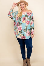 Load image into Gallery viewer, Plus Size Floral Printed Venezia One Shoulder Fashion Top
