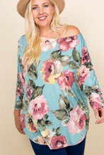 Load image into Gallery viewer, Plus Size Floral Printed Venezia One Shoulder Fashion Top