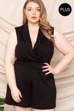 Load image into Gallery viewer, Collared Neck Plus Size Romper