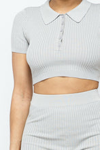 Load image into Gallery viewer, Collar Crop Top + Shorts Set