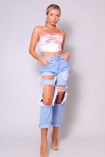 Load image into Gallery viewer, Sexy Spaghetti Strap Ruched Front Scarf Front Top