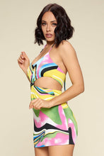 Load image into Gallery viewer, Multi Color Dress With Front Cut Out