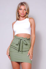 Load image into Gallery viewer, High Waisted Pleated &amp; Belted Mini Skirt