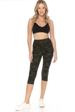 Load image into Gallery viewer, Multi-color Print, Cropped Capri Leggings In A Fitted Style With A Banded High Waist