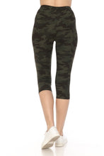 Load image into Gallery viewer, Multi-color Print, Cropped Capri Leggings In A Fitted Style With A Banded High Waist