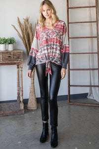 Beautiful Aztec Print Long Sleeve Sweater