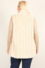 Load image into Gallery viewer, Plus Size Faux Fur Vest Jacket With Open Front, Hi-lo Hem, And Pockets