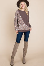 Load image into Gallery viewer, Cute Animal French Terry Brush Contrast Print Pullover With Cuff Detail