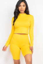 Load image into Gallery viewer, Mock Neck Top &amp; Biker Shorts Set
