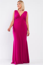 Load image into Gallery viewer, Plus Draped Back V-neck Sleeveless Maxi Dress