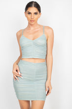 Load image into Gallery viewer, Shirred Cami Top &amp; Mini Skirts Set
