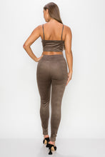 Load image into Gallery viewer, Embossed Snake Print Top And Leggings Set