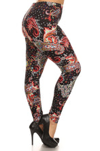 Load image into Gallery viewer, Multi-color Paisley Print, Banded, Full Length Leggings In A Fitted Style With A High Waisted