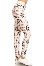 Load image into Gallery viewer, Long Yoga Style Banded Lined Leaf Printed Knit Legging With High Waist