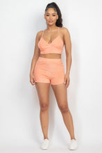 Load image into Gallery viewer, Terry Towel Bralette Top &amp; Mini Shorts Set