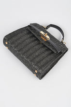 Load image into Gallery viewer, Faux Straw Top Handle Clutch