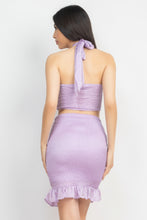 Load image into Gallery viewer, Halter Neck Crop Top &amp; Skirts Set