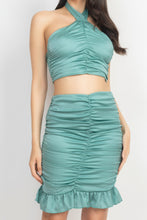 Load image into Gallery viewer, Halter Neck Crop Top &amp; Skirts Set