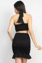 Load image into Gallery viewer, Halter Neck Crop Top &amp; Skirts Set