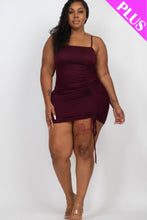 Load image into Gallery viewer, Plus Adjustable Ruched Detail Curvy Mini Dress