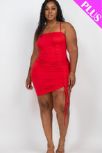 Load image into Gallery viewer, Plus Adjustable Ruched Detail Curvy Mini Dress