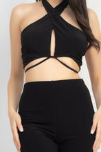 Load image into Gallery viewer, Solid Halter Top And Elastic Leggings Set