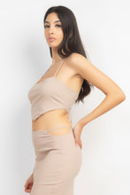 Load image into Gallery viewer, Asymmetrical Cross Back Top &amp; Skirts Set
