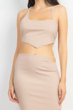Load image into Gallery viewer, Asymmetrical Cross Back Top &amp; Skirts Set
