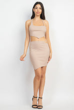 Load image into Gallery viewer, Asymmetrical Cross Back Top &amp; Skirts Set